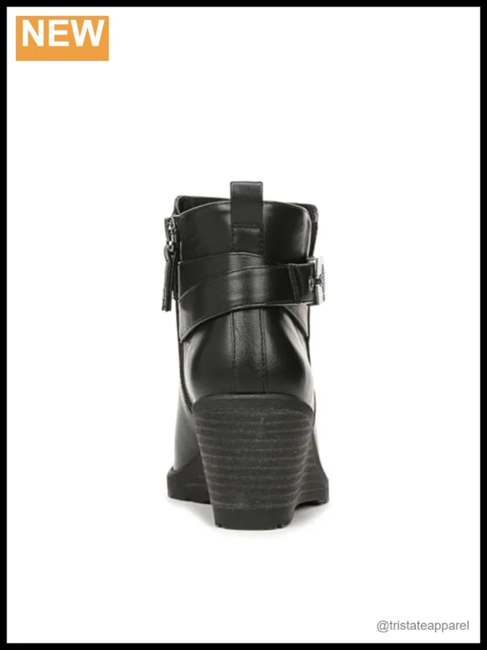 Faux Leather Women's Wedge Ankle Booties with Side Zipper